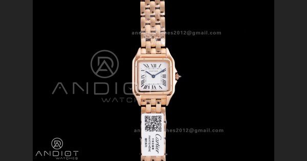 Panthère Ladies 27mm RG AF 1:1 Best Edition White Dial on RG Bracelet Ronda Quartz