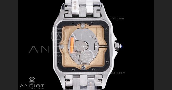 Panthère Ladies 27mm SS AF 1:1 Best Edition White Dial Diamonds Bezel on SS Bracelet Ronda Quartz - Image 8
