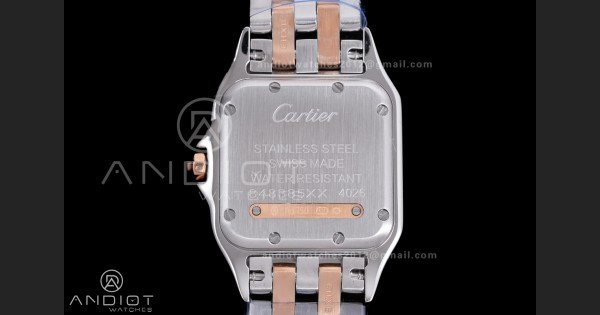 Panthère Ladies 27mm SS/RG AF 1:1 Best Edition White Dial Diamonds Bezel on SS/RG Bracelet Ronda Quartz - Image 5