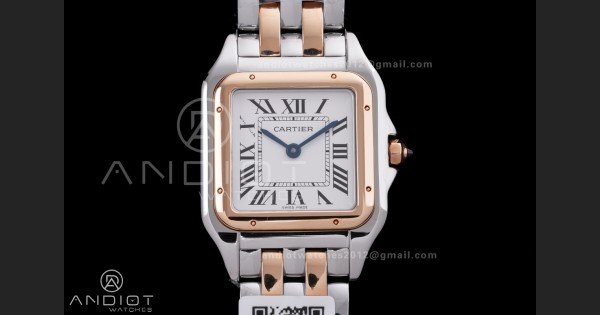 Panthère Ladies 27mm SS/RG AF 1:1 Best Edition White Dial on SS/RG Bracelet Ronda Quartz - Image 3