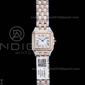 Panthère Ladies 27mm SS/RG AF 1:1 Best Edition White Dial on SS/RG Bracelet Ronda Quartz