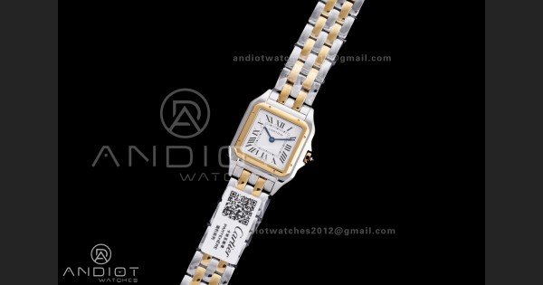 Panthère Ladies 27mm SS/YG AF 1:1 Best Edition White Dial on SS/YG Bracelet Ronda Quartz - Image 2