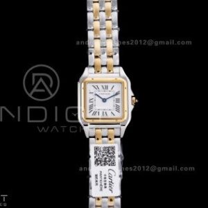 Panthère Ladies 27mm SS/YG AF 1:1 Best Edition White Dial on SS/YG Bracelet Ronda Quartz