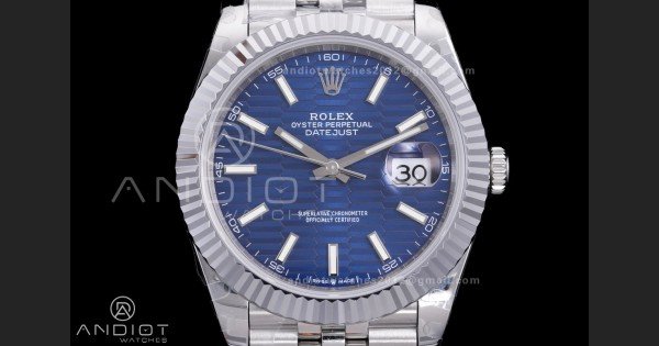 QF 41mm Datejust 126334 Blue Motif Patterned Dial 904L SS with Added Weight Bezel and Jubilee , Approx. 149g - Image 3