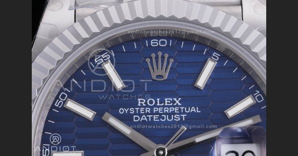 QF 41mm Datejust 126334 Blue Motif Patterned Dial 904L SS with Added Weight Bezel and Jubilee , Approx. 149g - Image 4