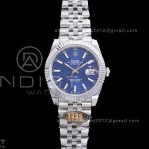 QF 41mm Datejust 126334 Blue Motif Patterned Dial 904L SS with Added Weight Bezel and Jubilee , Approx. 149g