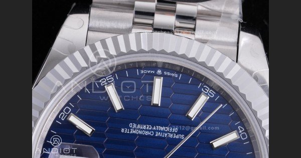 QF 41mm Datejust 126334 Blue Motif Patterned Dial 904L SS with Added Weight Bezel and Jubilee , Approx. 149g - Image 6