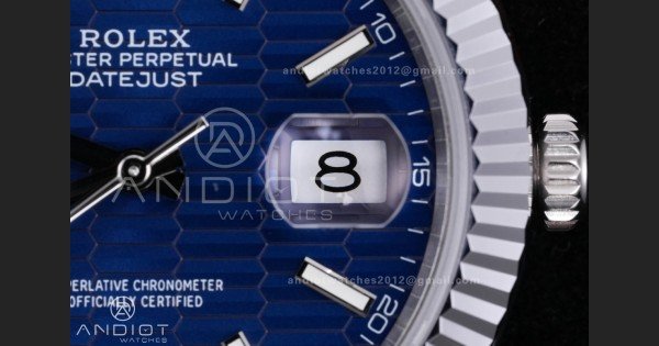 QF 41mm Datejust 126334 Blue Motif Patterned Dial 904L SS with Added Weight Bezel and Jubilee , Approx. 149g - Image 7