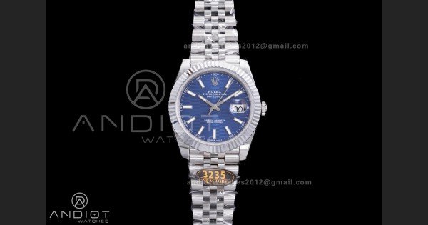 QF 41mm Datejust 126334 Blue Motif Patterned Dial 904L SS with Added Weight Bezel and Jubilee , Approx. 149g