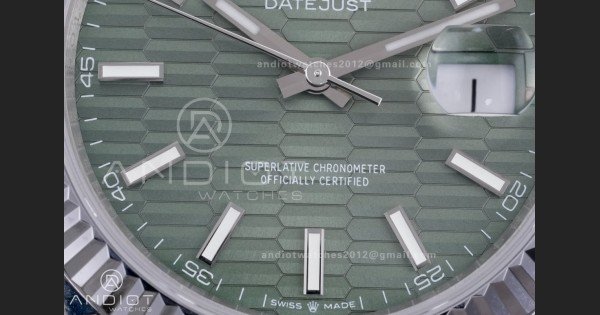 QF41mm Datejust 126334 Green Motif Patterned Dial 904L SS with Added Weight Bezel and Bracelet, Approx. 149g - Image 5