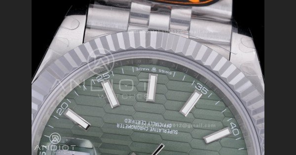 QF41mm Datejust 126334 Green Motif Patterned Dial 904L SS with Added Weight Bezel and Bracelet, Approx. 149g - Image 6