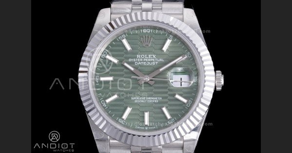 QF41mm Datejust 126334 Green Motif Patterned Dial 904L SS with Added Weight Bezel and Bracelet, Approx. 149g - Image 3