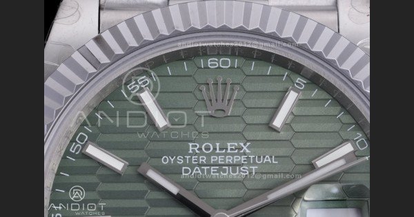 QF41mm Datejust 126334 Green Motif Patterned Dial 904L SS with Added Weight Bezel and Bracelet, Approx. 149g - Image 4