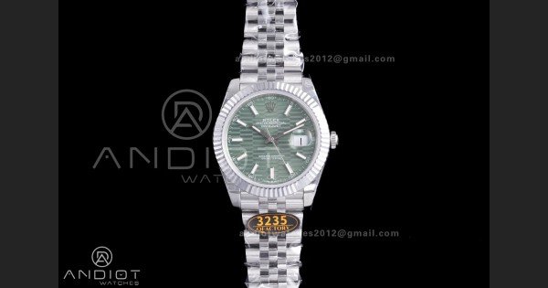 QF41mm Datejust 126334 Green Motif Patterned Dial 904L SS with Added Weight Bezel and Bracelet, Approx. 149g