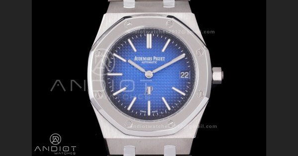 Royal Oak 39mm 15202IP Titanium ZF 1:1 Best Edition Blue Textured Dial on SS Bracelet A2121 V2 - Image 3
