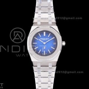 Royal Oak 39mm 15202IP Titanium ZF 1:1 Best Edition Blue Textured Dial on SS Bracelet A2121 V2