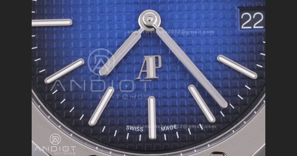 Royal Oak 39mm 15202IP Titanium ZF 1:1 Best Edition Blue Textured Dial on SS Bracelet A2121 V2 - Image 5