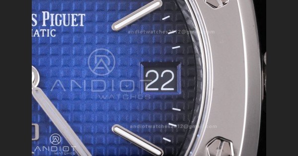 Royal Oak 39mm 15202IP Titanium ZF 1:1 Best Edition Blue Textured Dial on SS Bracelet A2121 V2 - Image 6