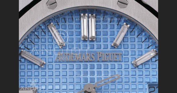 Royal Oak 41mm 15510BC SS ZF 1:1 Best Edition Ice Blue Crystal Dial on SS Bracelet SA4302 Super Clone - Image 4