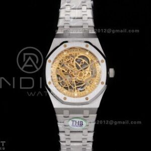 Royal Oak 41mm Openworked 15407 SS THBF 1:1 Best Edition Salmon Dial on SS Bracelet SA3132 V2
