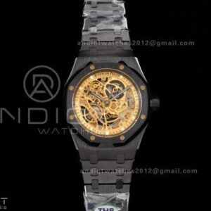 Royal Oak 41mm Openworked Ceramic 15416CE THBF 1:1 Best Edition Gold Dial on Ceramic Bracelet SA3132 V2