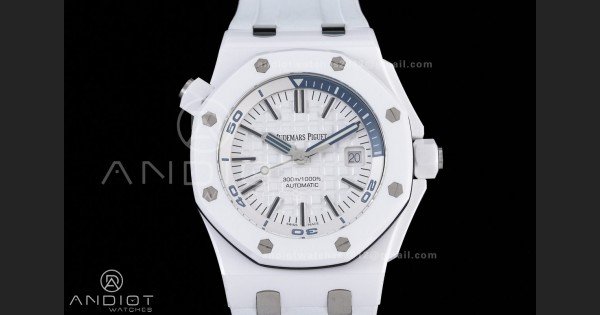 Royal Oak Offshore Diver 15707 White Ceramic APSF 1:1 Best Edition SA3120 Super Clone - Image 3