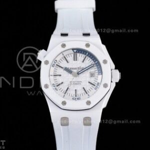 Royal Oak Offshore Diver 15707 White Ceramic APSF 1:1 Best Edition SA3120 Super Clone