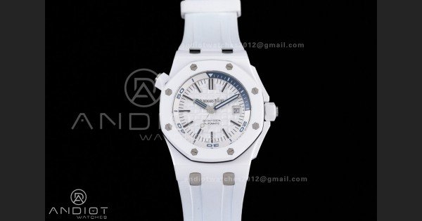 Royal Oak Offshore Diver 15707 White Ceramic APSF 1:1 Best Edition SA3120 Super Clone