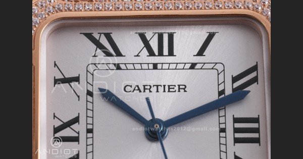 Santos de Cartier 35mm BVF 1:1 Best Edition RG White Dial Diamond Bezel on YG Smart-Links Bracelet MIYOTA 9039 - Image 4