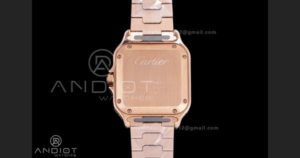 Santos de Cartier 35mm BVF 1:1 Best Edition RG White Dial Diamond Bezel on YG Smart-Links Bracelet MIYOTA 9039 - Image 6