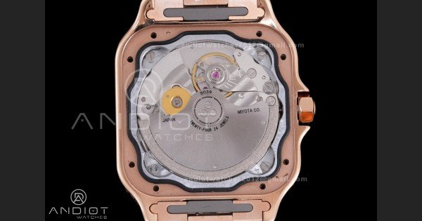 Santos de Cartier 35mm BVF 1:1 Best Edition RG White Dial Diamond Bezel on YG Smart-Links Bracelet MIYOTA 9039 - Image 9