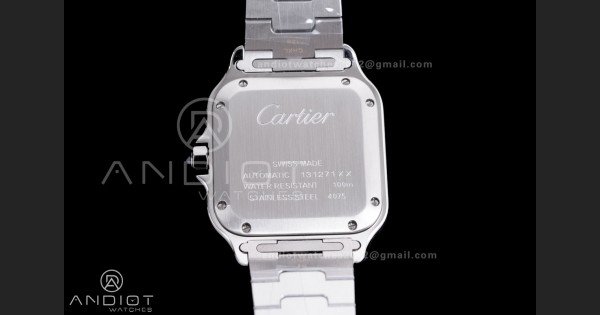 Santos de Cartier 35mm SS AF 1:1 Best Edition Brown Dial on SS SmartLinks Bracelet MIYOTA 9015 - Image 6
