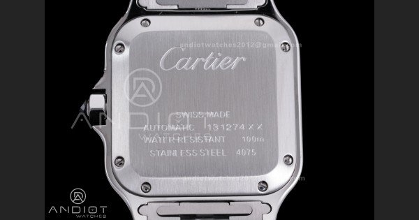 Santos de Cartier 35mm SS AF 1:1 Best Edition Green Dial on SS SmartLinks Bracelet MIYOTA 9015 - Image 7