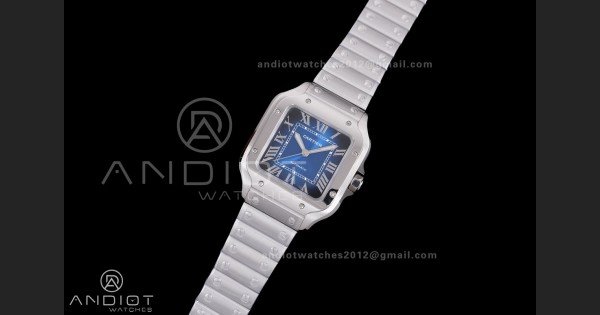 Santos de Cartier 35mm SS BVF 1:1 Best Edition Blue Dial on SS SmartLinks Bracelet MIYOTA 9039 - Image 2