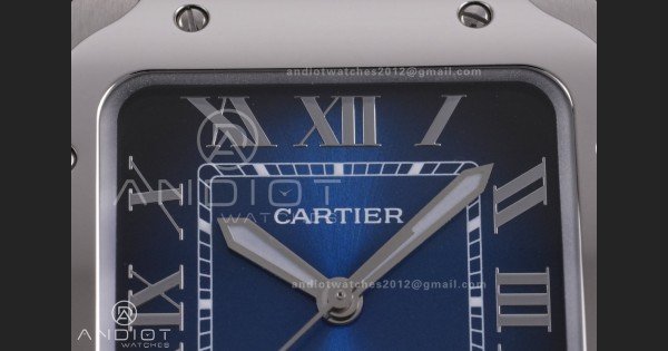 Santos de Cartier 35mm SS BVF 1:1 Best Edition Blue Dial on SS SmartLinks Bracelet MIYOTA 9039 - Image 4