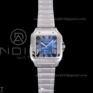 Santos de Cartier 35mm SS BVF 1:1 Best Edition Blue Dial on SS SmartLinks Bracelet MIYOTA 9039