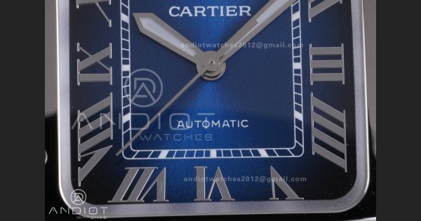 Santos de Cartier 35mm SS BVF 1:1 Best Edition Blue Dial on SS SmartLinks Bracelet MIYOTA 9039 - Image 5