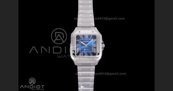 Santos de Cartier 35mm SS BVF 1:1 Best Edition Blue Dial on SS SmartLinks Bracelet MIYOTA 9039