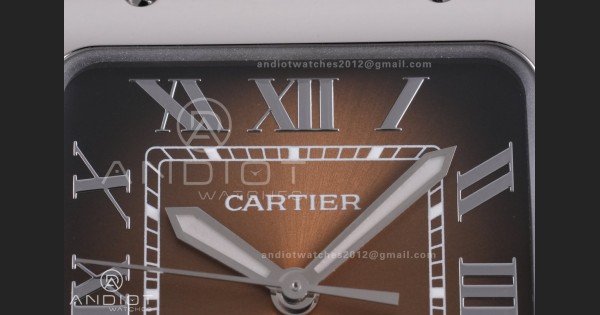 Santos de Cartier 35mm SS BVF 1:1 Best Edition Brown Dial on SS SmartLinks Bracelet MIYOTA 9039 - Image 4