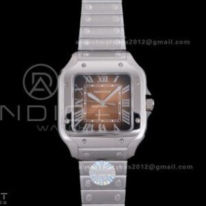 Santos de Cartier 35mm SS BVF 1:1 Best Edition Brown Dial on SS SmartLinks Bracelet MIYOTA 9039