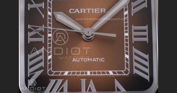 Santos de Cartier 35mm SS BVF 1:1 Best Edition Brown Dial on SS SmartLinks Bracelet MIYOTA 9039 - Image 5