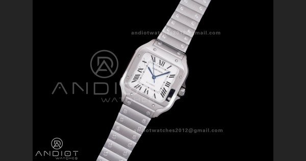 Santos de Cartier 35mm SS BVF 1:1 Best Edition White Dial on SS SmartLinks Bracelet MIYOTA 9015 - Image 2