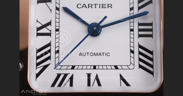 Santos de Cartier 35mm SS/RG AF 1:1 Best Edition White Dial on SS SmartLinks Bracelet MIYOTA 9015 - Image 5