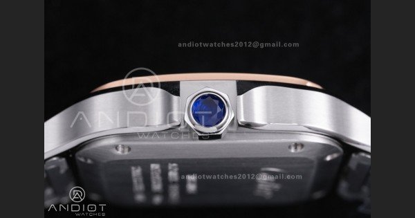 Santos de Cartier 35mm SS/RG AF 1:1 Best Edition White Dial on SS SmartLinks Bracelet MIYOTA 9015 - Image 8
