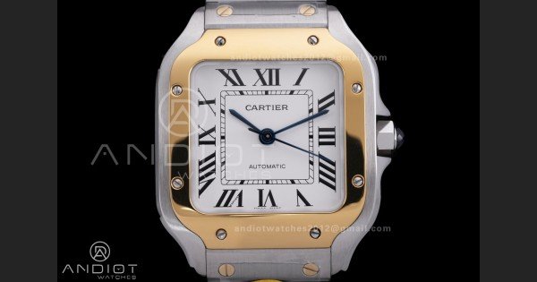 Santos de Cartier 35mm SS/YG AF 1:1 Best Edition White Dial on SS SmartLinks Bracelet MIYOTA 9015 - Image 3