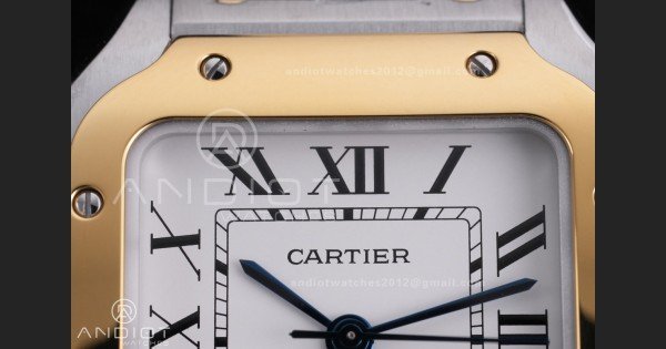 Santos de Cartier 35mm SS/YG AF 1:1 Best Edition White Dial on SS SmartLinks Bracelet MIYOTA 9015 - Image 4