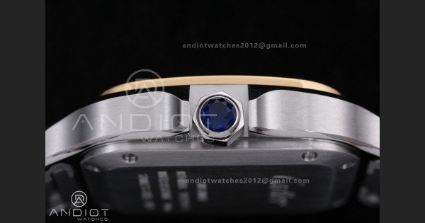 Santos de Cartier 35mm SS/YG AF 1:1 Best Edition White Dial on SS SmartLinks Bracelet MIYOTA 9015 - Image 8