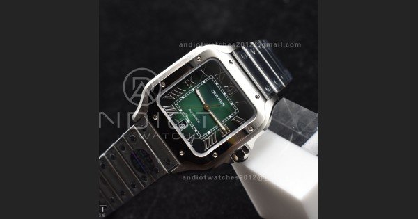 Santos de Cartier 40mm BVF 1:1 Best Edition Green Dial on SS SmartLinks Bracelet MIYOTA 9015 - Image 3