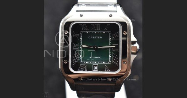 Santos de Cartier 40mm BVF 1:1 Best Edition Green Dial on SS SmartLinks Bracelet MIYOTA 9015 - Image 4