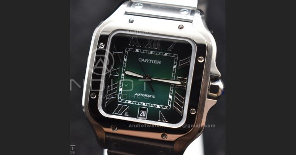 Santos de Cartier 40mm BVF 1:1 Best Edition Green Dial on SS SmartLinks Bracelet MIYOTA 9015 - Image 5